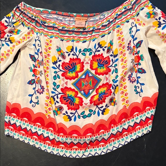 Flying Tomato Tops - Flying Tomato Multicolor Embroidered Blouse